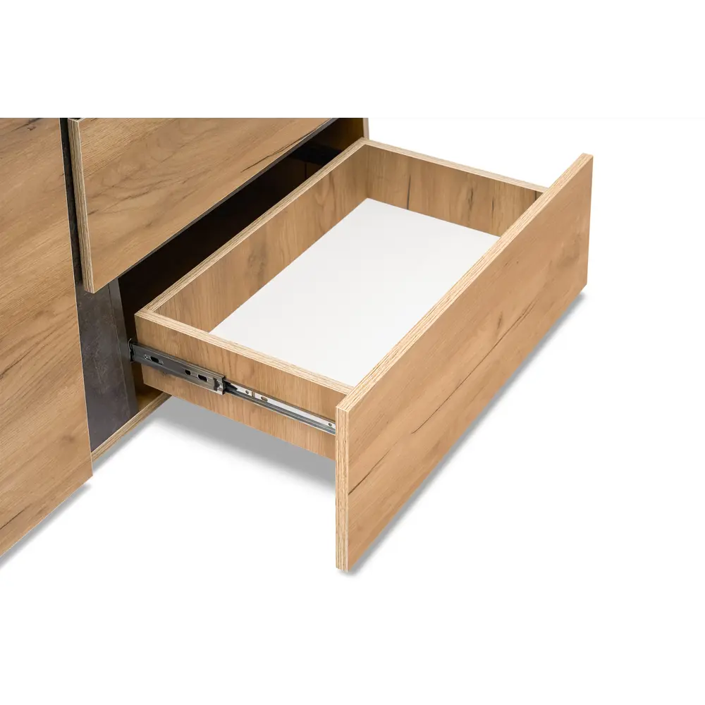 Фото 11 Комод Миф 08-70299 3 ящика 100.2x41.8x75 см ЛДСП цвет дуб крафт/бетон темный