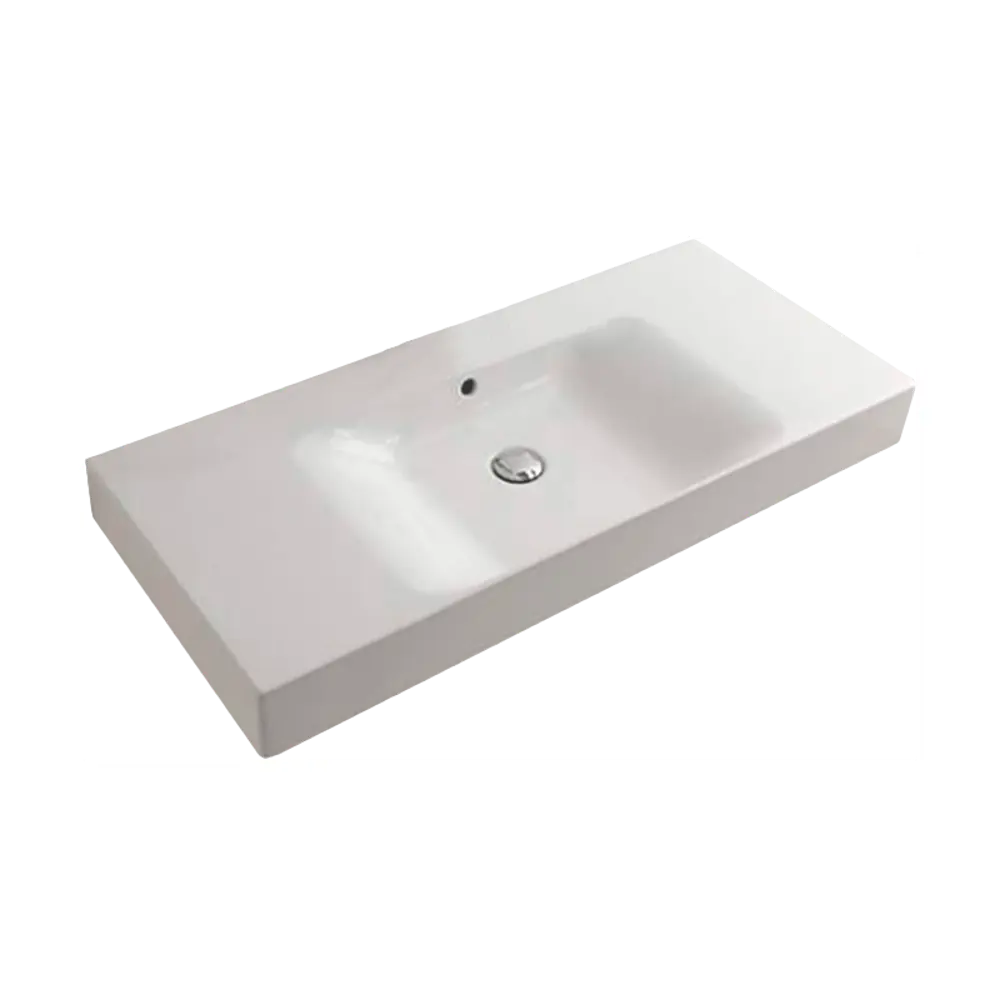 Фото Раковина подвесная Kerasan Cento 355001*1 100x45 см цвет белый Фото Раковина подвесная Kerasan Cento 355001*1 100x45 см цвет белый