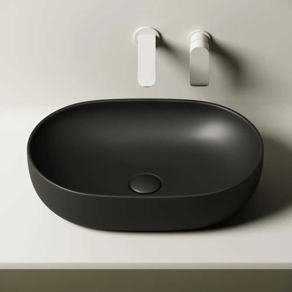 Фото 3 Раковина накладная Ceramica Nova Element CN6047MB 60x41.50 см цвет черный Фото 3 Раковина накладная Ceramica Nova Element CN6047MB 60x41.50 см цвет черный