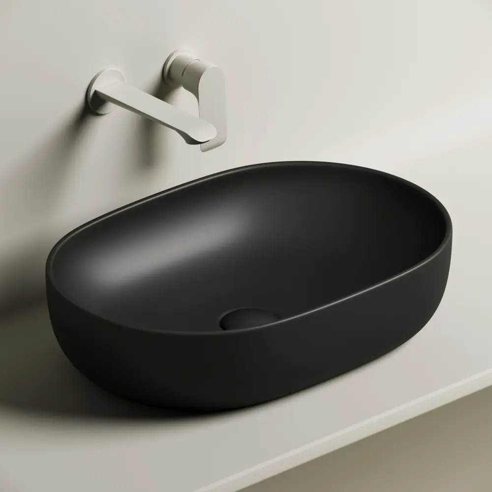 Фото 2 Раковина накладная Ceramica Nova Element CN6047MB 60x41.50 см цвет черный Фото 2 Раковина накладная Ceramica Nova Element CN6047MB 60x41.50 см цвет черный