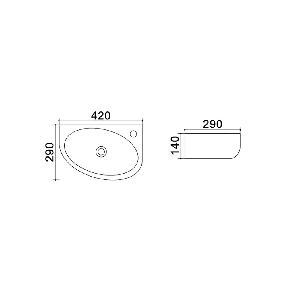 Фото 2 Раковина подвесная Azario AZ-4519 42x29 см цвет белый Фото 2 Раковина подвесная Azario AZ-4519 42x29 см цвет белый