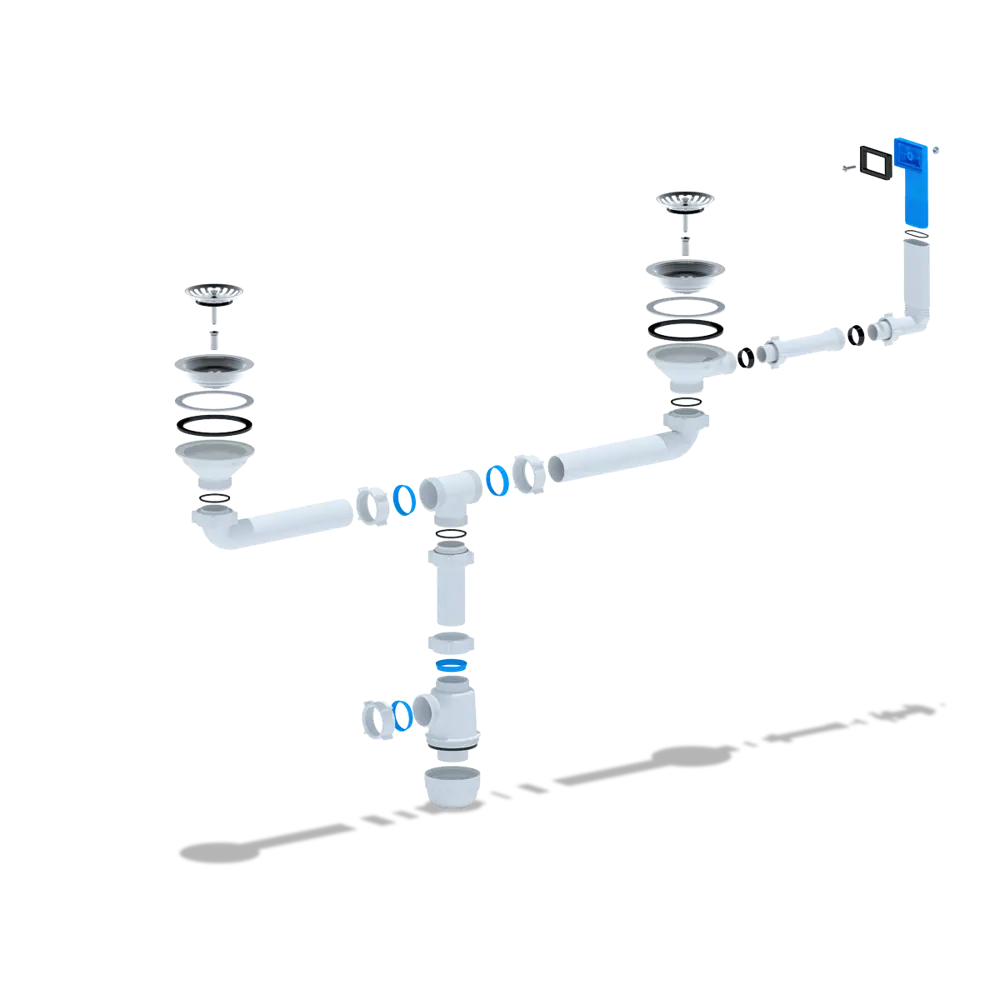 Фото 2 Сифон для мойки Ани пласт D50 мм цвет белый A3045