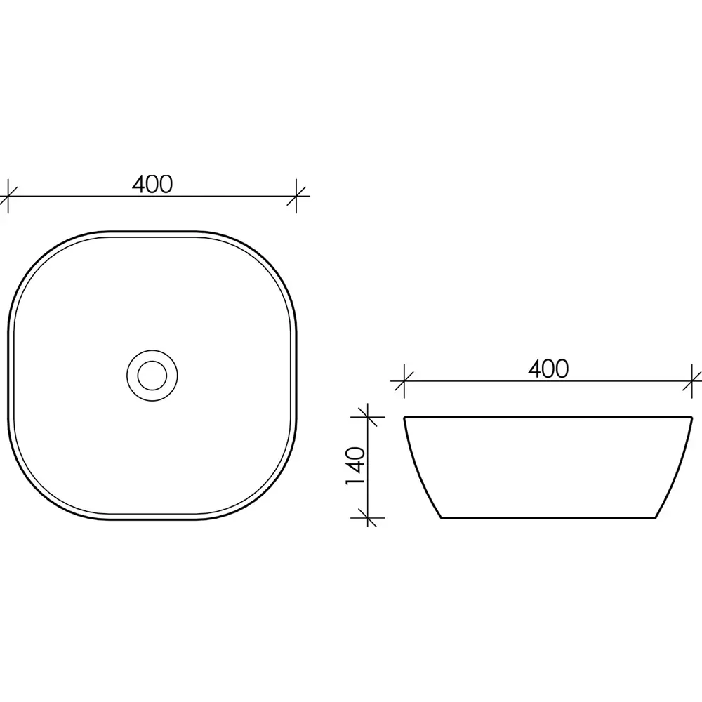 Фото 2 Раковина накладная Ceramica Nova Element CN5006 40x40 см цвет белый Фото 2 Раковина накладная Ceramica Nova Element CN5006 40x40 см цвет белый