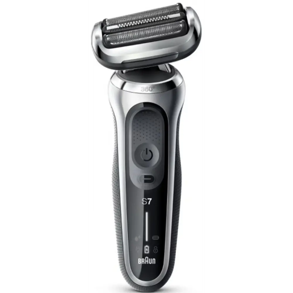 Фото Бритва сетчатая Braun Series 7 71-S1000s серебристый/черный Фото Бритва сетчатая Braun Series 7 71-S1000s серебристый/черный