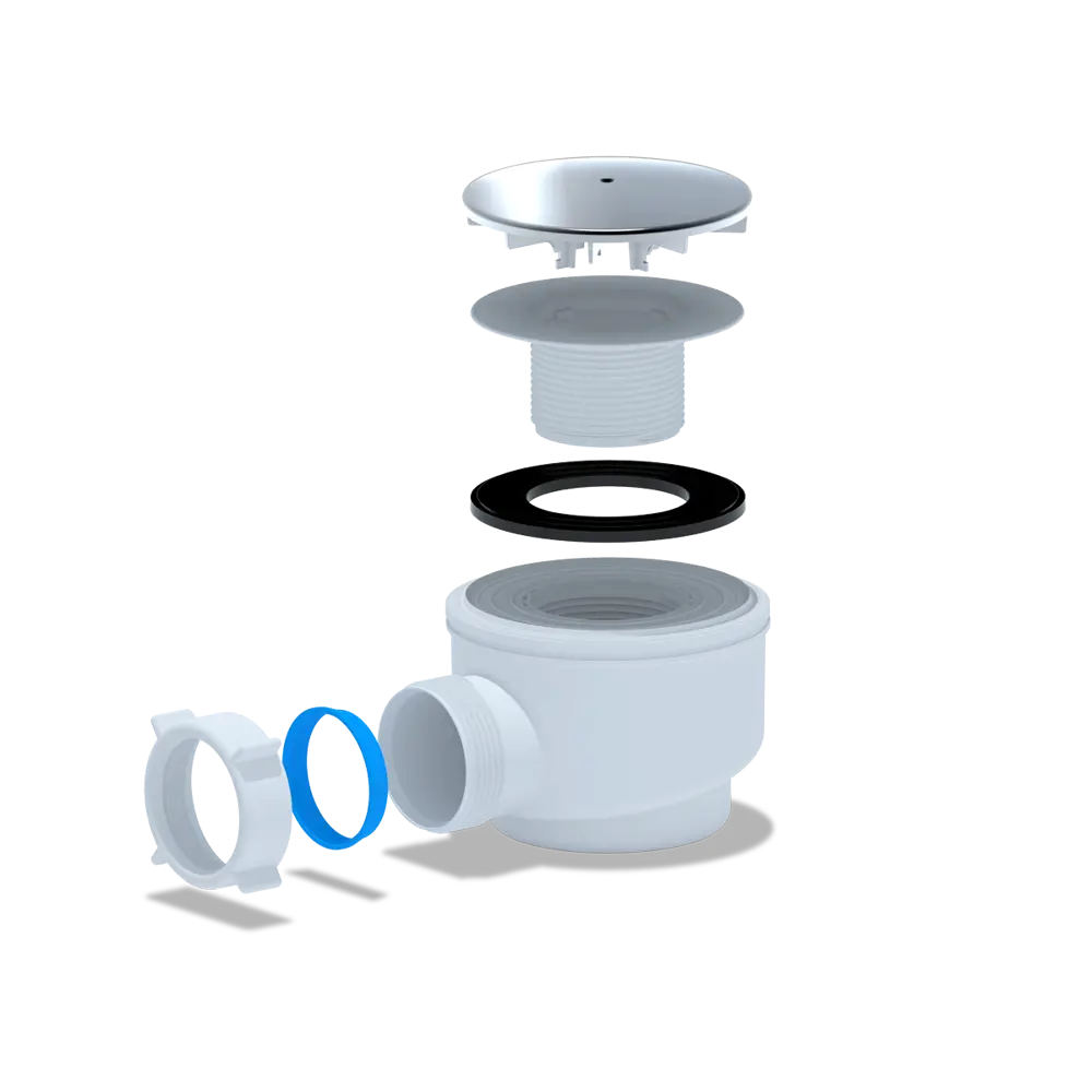 Фото 2 Сифон для душевого поддона Ани пласт D50 мм серый E510C Фото 2 Сифон для душевого поддона Ани пласт D50 мм серый E510C