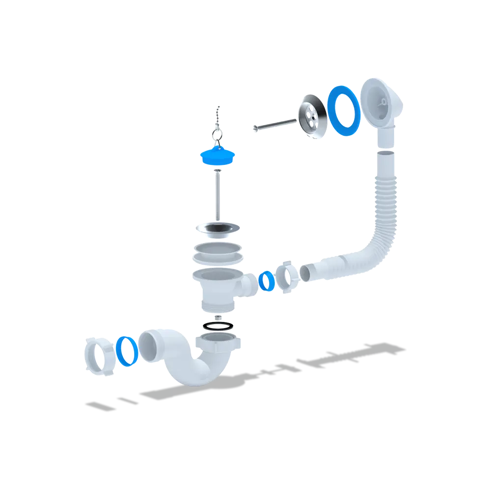 Фото 2 Сифон для ванны Ани пласт D50 мм цвет белый E150 Фото 2 Сифон для ванны Ани пласт D50 мм цвет белый E150