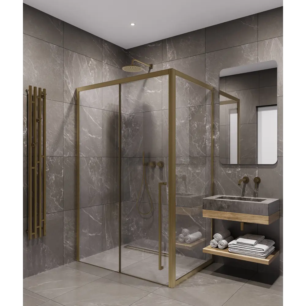 Фото 2 Душевой уголок Timo T52R+T62 90x120x200 профиль золото стекло прозрачное 8 мм Фото 2 Душевой уголок Timo T52R+T62 90x120x200 профиль золото стекло прозрачное 8 мм