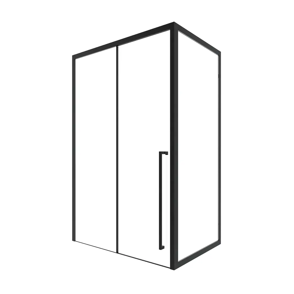 Фото Душевой уголок Timo T59R+T64 90x150x200 профиль черный стекло прозрачное 8 мм