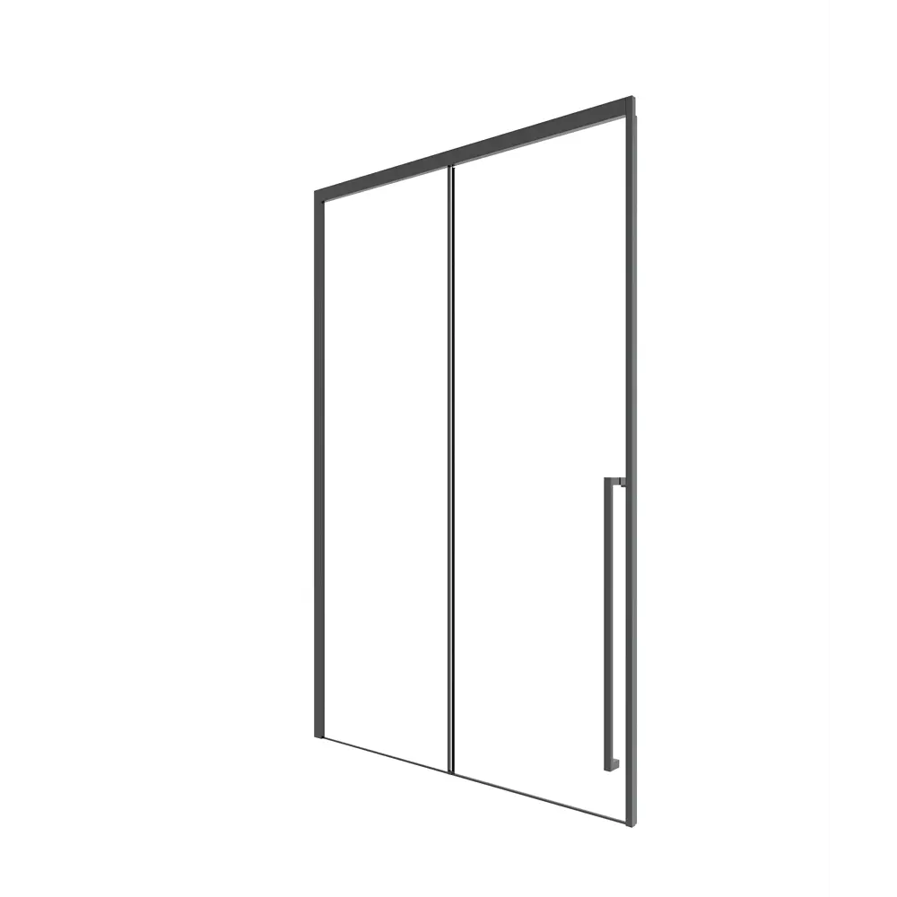 Фото Душевая дверь Timo T57R 130см эффект стекла прозрачное закаленное стекло раздвижной Фото Душевая дверь Timo T57R 130см эффект стекла прозрачное закаленное стекло раздвижной