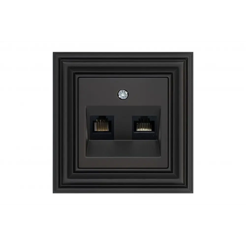 Фото Розетка для телефона и компьютера встраиваемая Liregus Epsilon 29-237 RJ11 RJ45 цвет черный