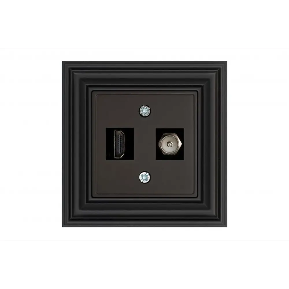 Фото Розетка TV и HDMI встраиваемая Liregus Retro 29-238 цвет черный