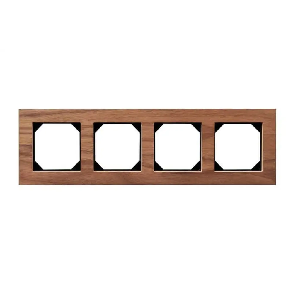 Фото 2 Рамка для розетки Liregus Epsilon LRG_28-2254 4 поста цвет ореховое дерево Фото 2 Рамка для розетки Liregus Epsilon LRG_28-2254 4 поста цвет ореховое дерево