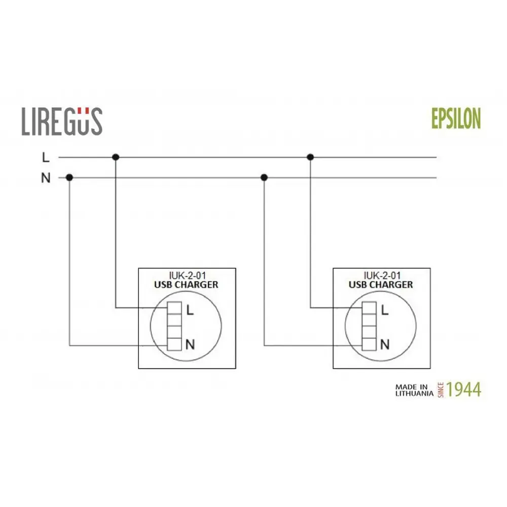 Фото 4 Розетка USB встраиваемая Liregus Epsilon LRG_28-1136 цвет антрацит