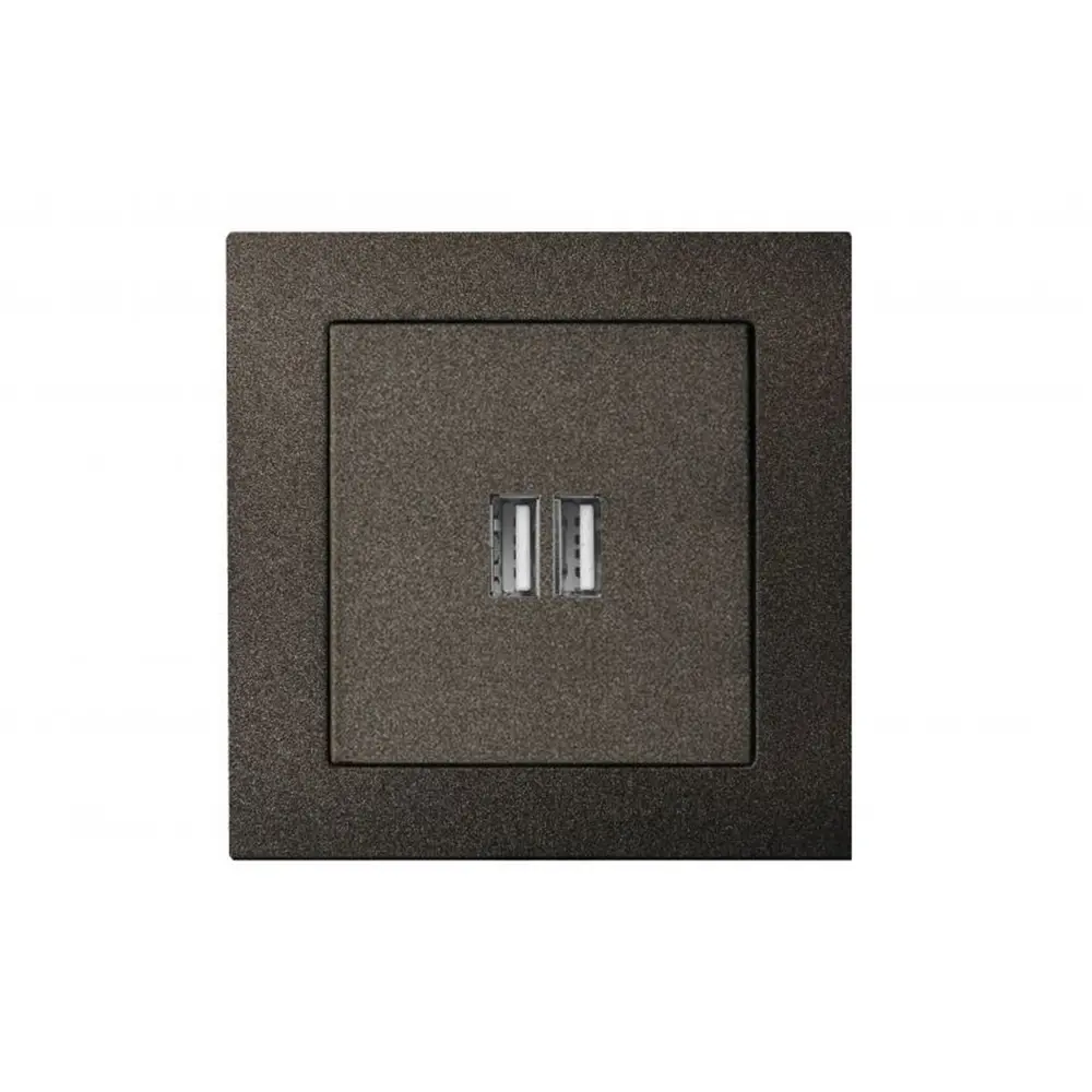 Фото Розетка USB встраиваемая Liregus Epsilon LRG_28-1136 цвет антрацит