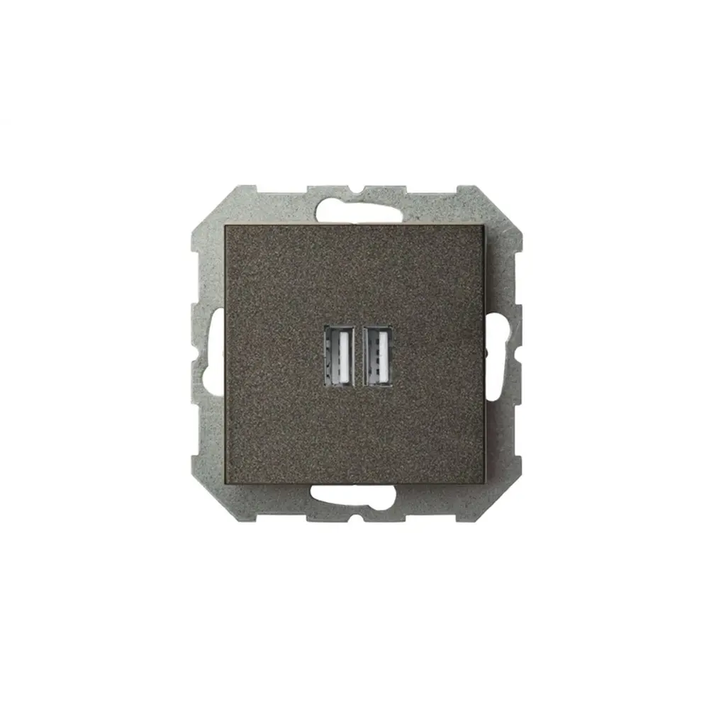 Фото 2 Розетка USB встраиваемая Liregus Epsilon LRG_28-1136 цвет антрацит