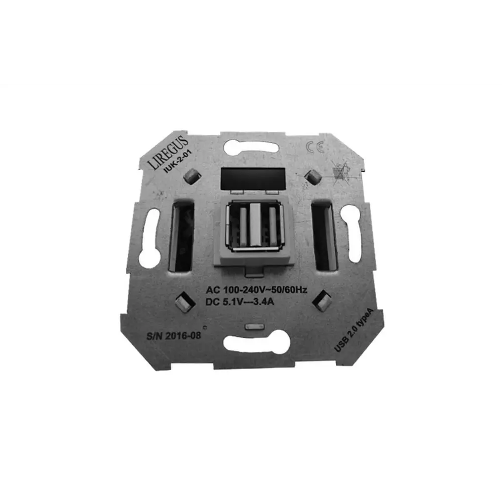 Фото 3 Розетка USB встраиваемая Liregus Epsilon LRG_28-1136 цвет антрацит