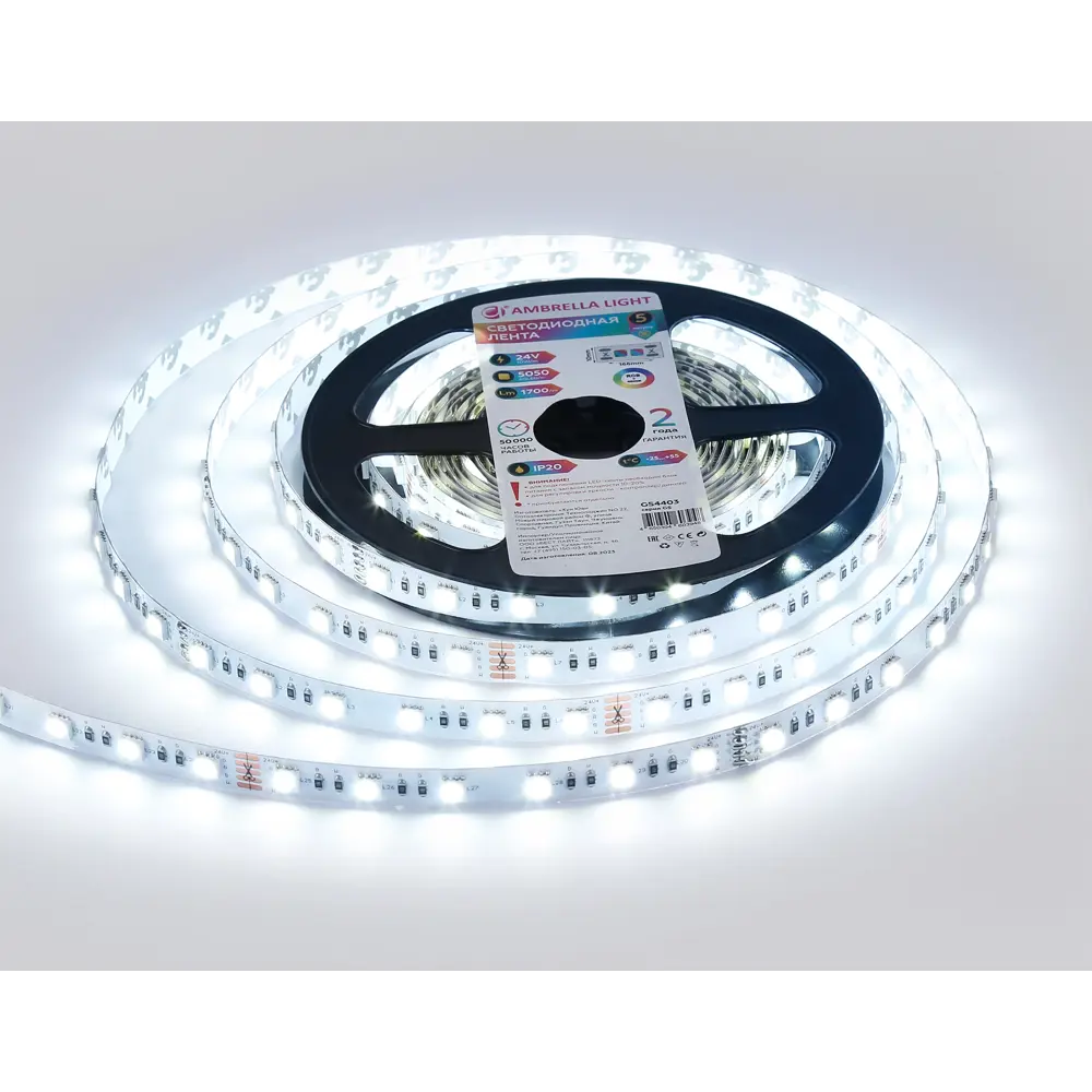 Фото 4 Светодиодная лента Ambrella light Gs4403 60 диод/м 10 Вт/м 24 В IP20 5 м изменение цвета RGB свет Фото 4 Светодиодная лента Ambrella light Gs4403 60 диод/м 10 Вт/м 24 В IP20 5 м изменение цвета RGB свет