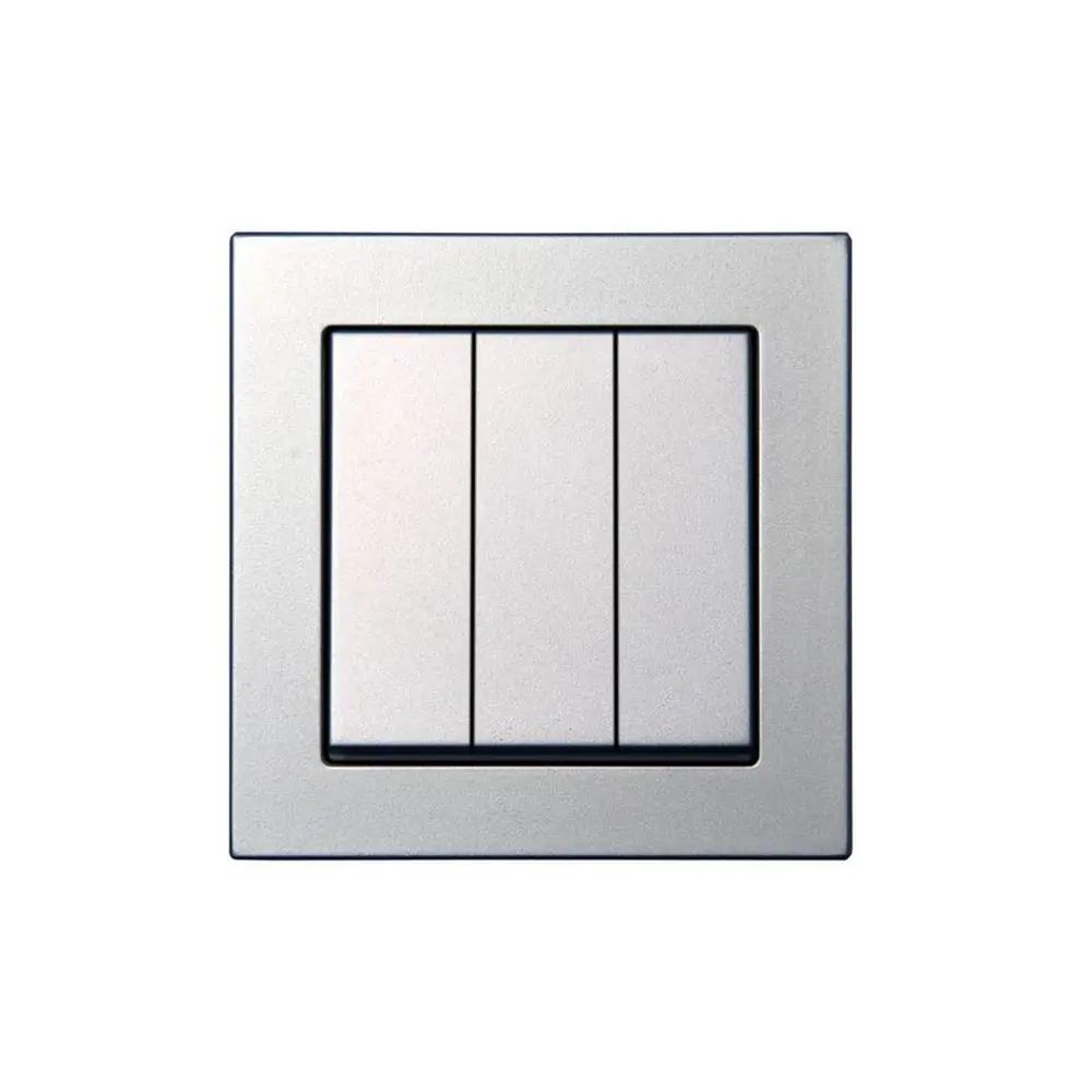 Фото Выключатель встраиваемый Liregus Epsilon 28-174 3 клавиши цвет серебро