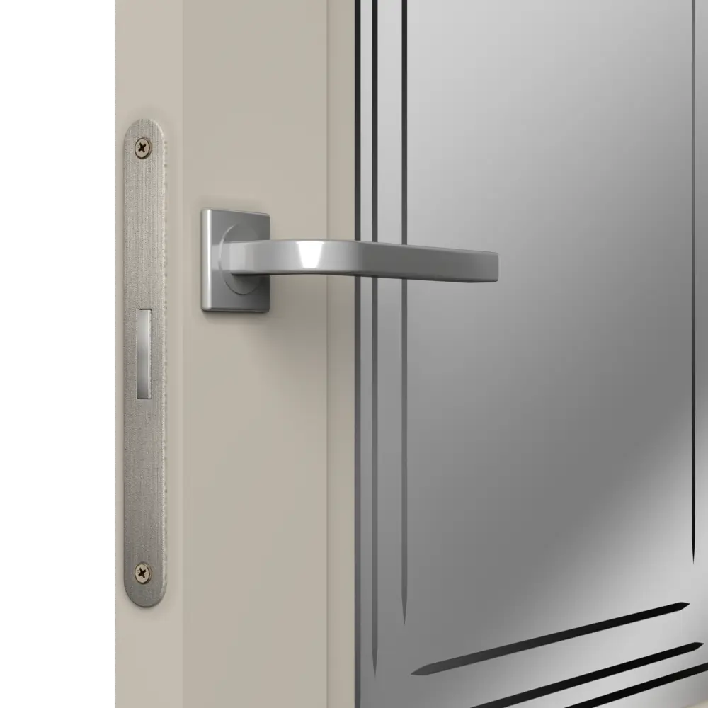 Фото 3 Дверь межкомнатная со стеклом Комфорт-2 80x220 см эмаль цвет мокко с замком и петлями