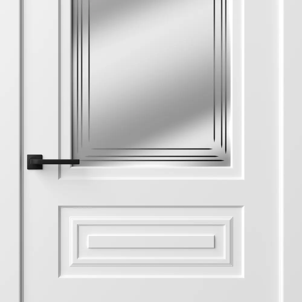 Фото 2 Дверь межкомнатная со стеклом Комфорт-3 80x230 см эмаль цвет белый с замком и петлями