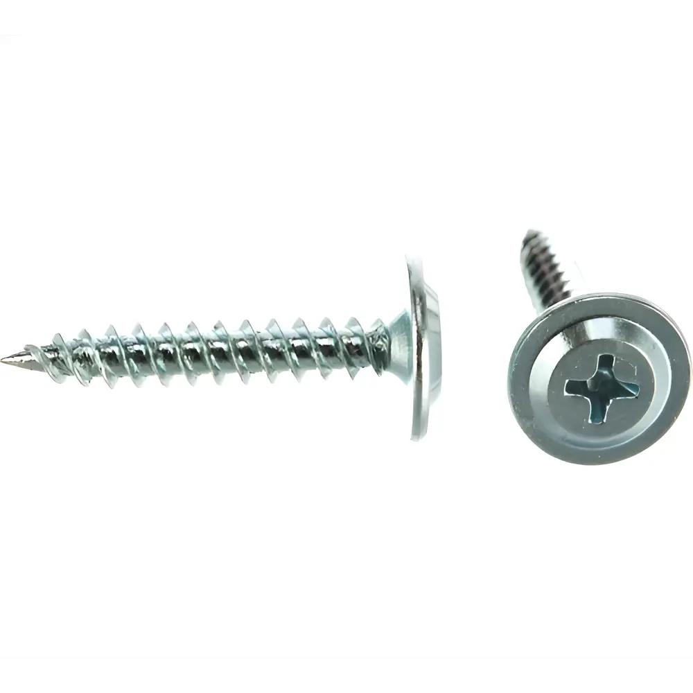 Фото Саморезы универсальные ЦКИ с прессшайбой острые оцинкованные 4.2x13 мм 1000 шт