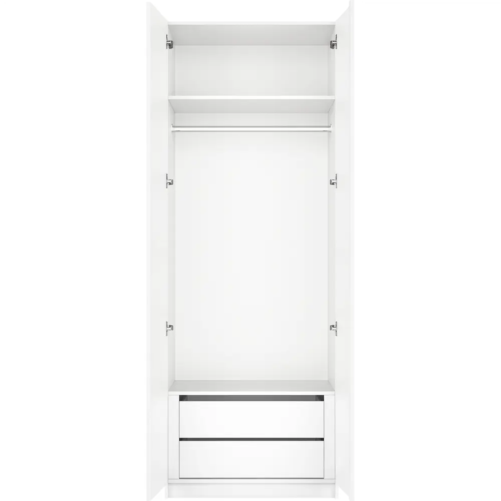 Фото 4 Шкаф распашной Мебельная компания е1 LCK_M1_800_B 81x220x52.5 см белый снег ЛДСП