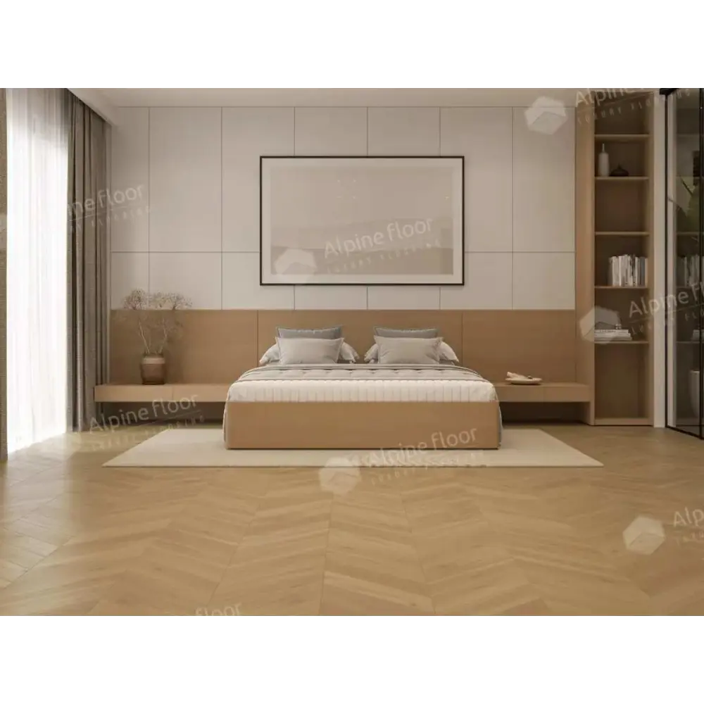Фото Ламинат Alpine Floor Chevron Art Дуб Памир 34 класс толщина 12 мм с фаской 1.232 м², цена за упаковку Фото Ламинат Alpine Floor Chevron Art Дуб Памир 34 класс толщина 12 мм с фаской 1.232 м², цена за упаковку