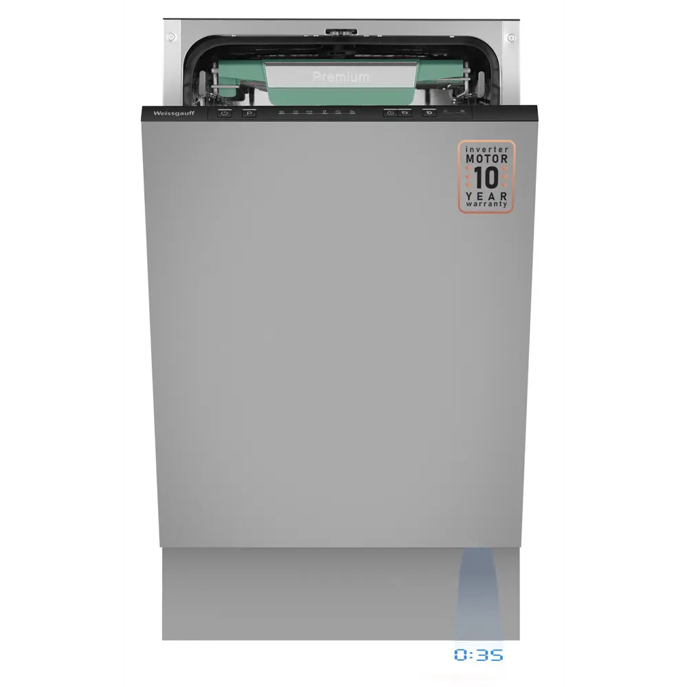 Фото Встраиваемая посудомоечная машина Weissgauff 4536 D Inverter Autoopen Timer Floor 44.8 см 6 программ цвет серый / серебристый Фото Встраиваемая посудомоечная машина Weissgauff 4536 D Inverter Autoopen Timer Floor 44.8 см 6 программ цвет серый / серебристый