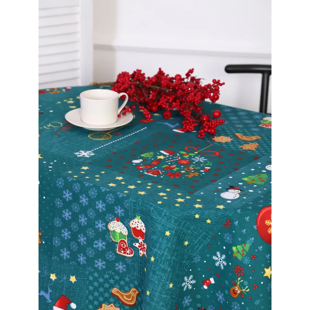 Фото 2 Скатерть на стол Domovita DomoVita круглая 110x150 см цвет разноцветный Фото 2 Скатерть на стол Domovita DomoVita круглая 110x150 см цвет разноцветный