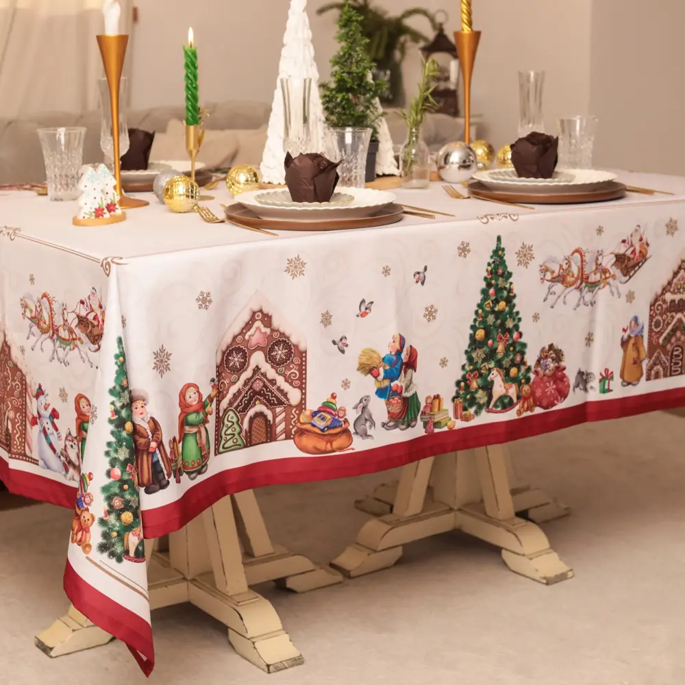 Фото 3 Скатерть на стол Доляна Радостные моменты круглая 145x215 см цвет разноцветный Фото 3 Скатерть на стол Доляна Радостные моменты круглая 145x215 см цвет разноцветный