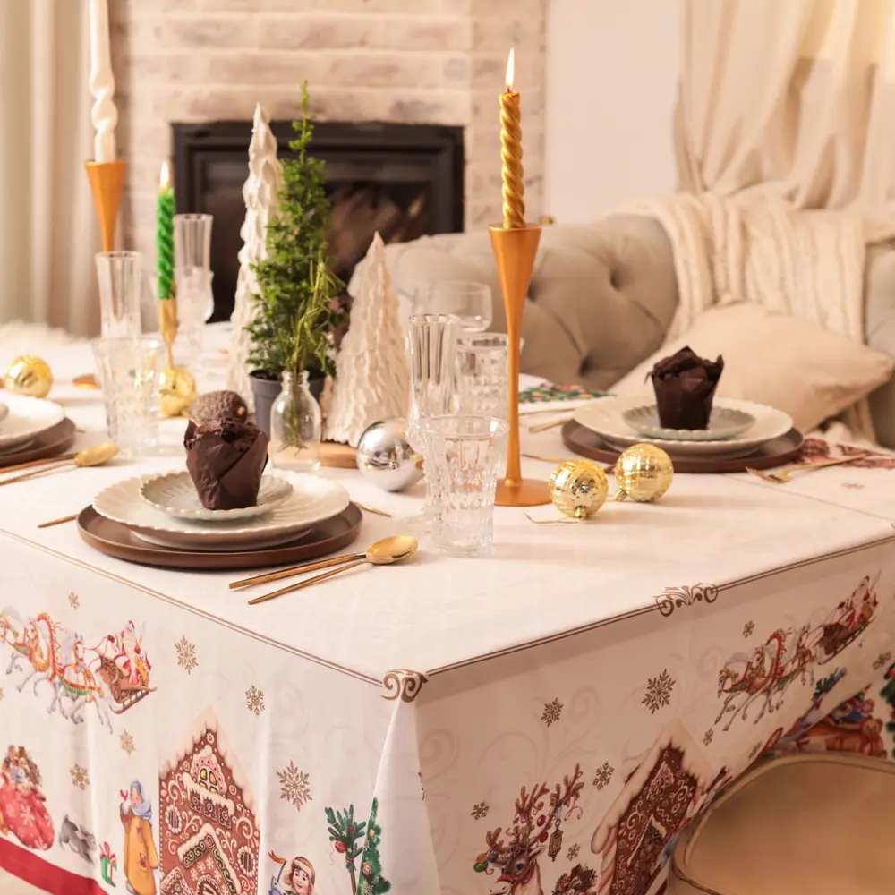 Фото 4 Скатерть на стол Доляна Радостные моменты круглая 145x215 см цвет разноцветный Фото 4 Скатерть на стол Доляна Радостные моменты круглая 145x215 см цвет разноцветный