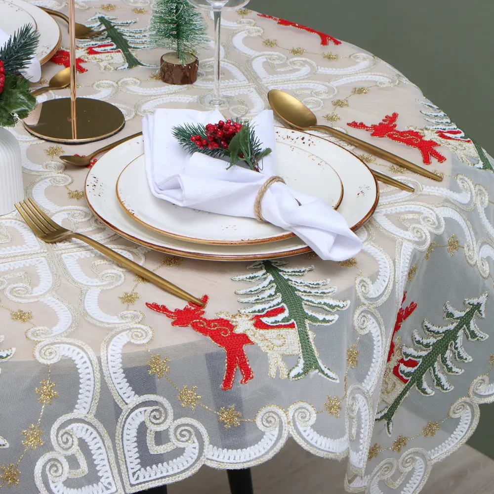 Фото 2 Скатерть на стол Этель Сказочная круглая 85x85 см цвет разноцветный Фото 2 Скатерть на стол Этель Сказочная круглая 85x85 см цвет разноцветный