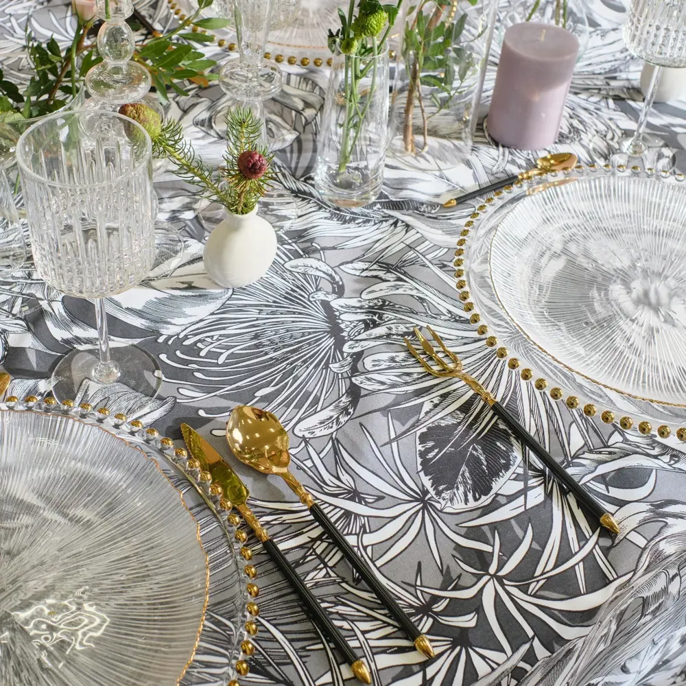 Фото 7 Скатерть на стол Этель 9322468, прямоугольная, 150x110 см, цвет белый