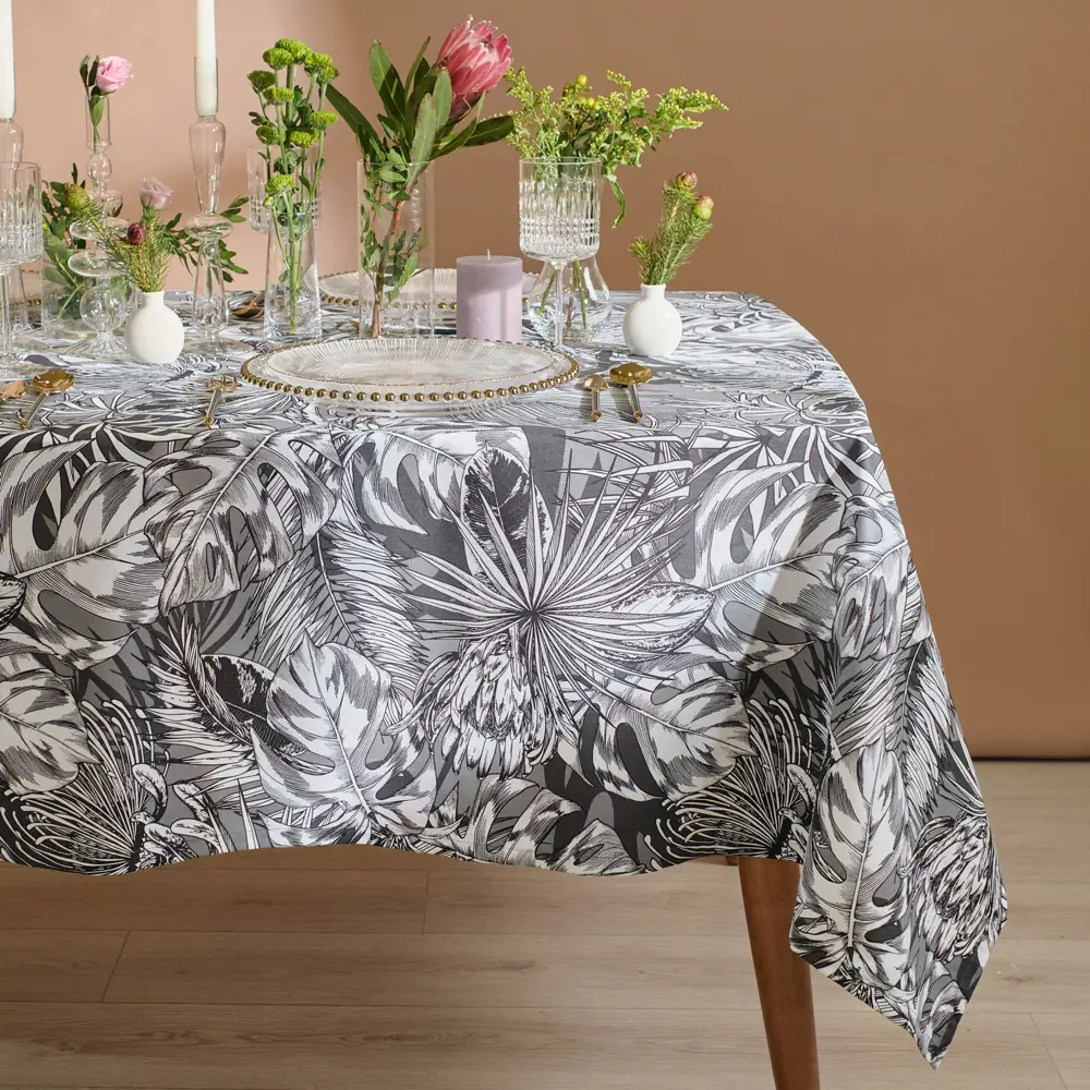 Фото Скатерть на стол Этель 9322468, прямоугольная, 150x110 см, цвет белый