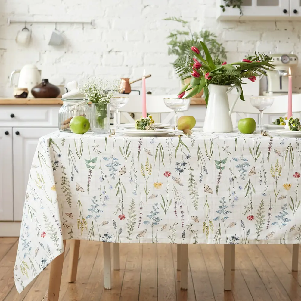 Фото Скатерть на стол Этель Wild flowers круглая 149x110 см цвет разноцветный Фото Скатерть на стол Этель Wild flowers круглая 149x110 см цвет разноцветный