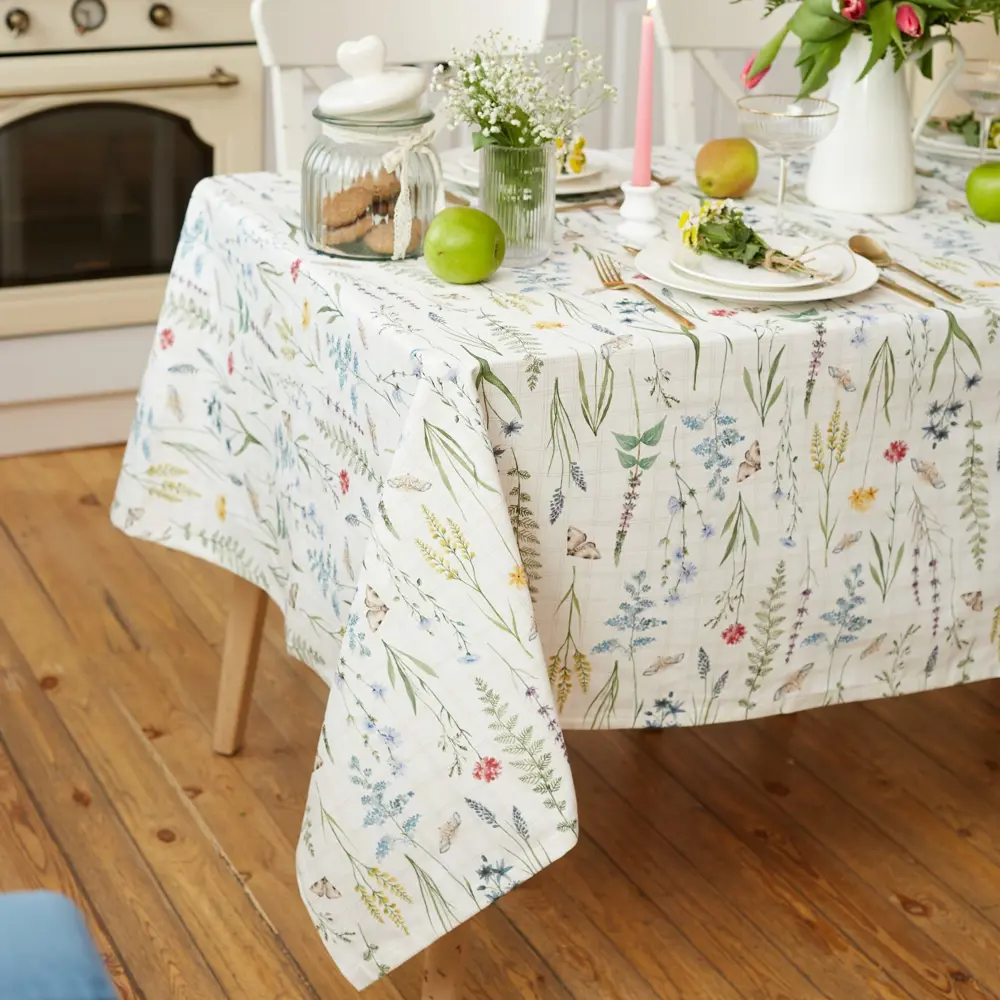 Фото 3 Скатерть на стол Этель Wild flowers круглая 149x110 см цвет разноцветный Фото 3 Скатерть на стол Этель Wild flowers круглая 149x110 см цвет разноцветный