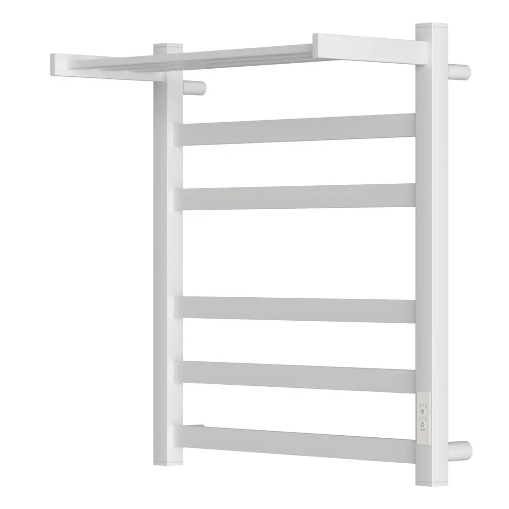 Фото 9 Полотенцесушитель электрический Baumark Next BM19065W П5 500x600 мм 100 Вт с терморегулятором и полкой лесенка цвет белый Фото 9 Полотенцесушитель электрический Baumark Next BM19065W П5 500x600 мм 100 Вт с терморегулятором и полкой лесенка цвет белый