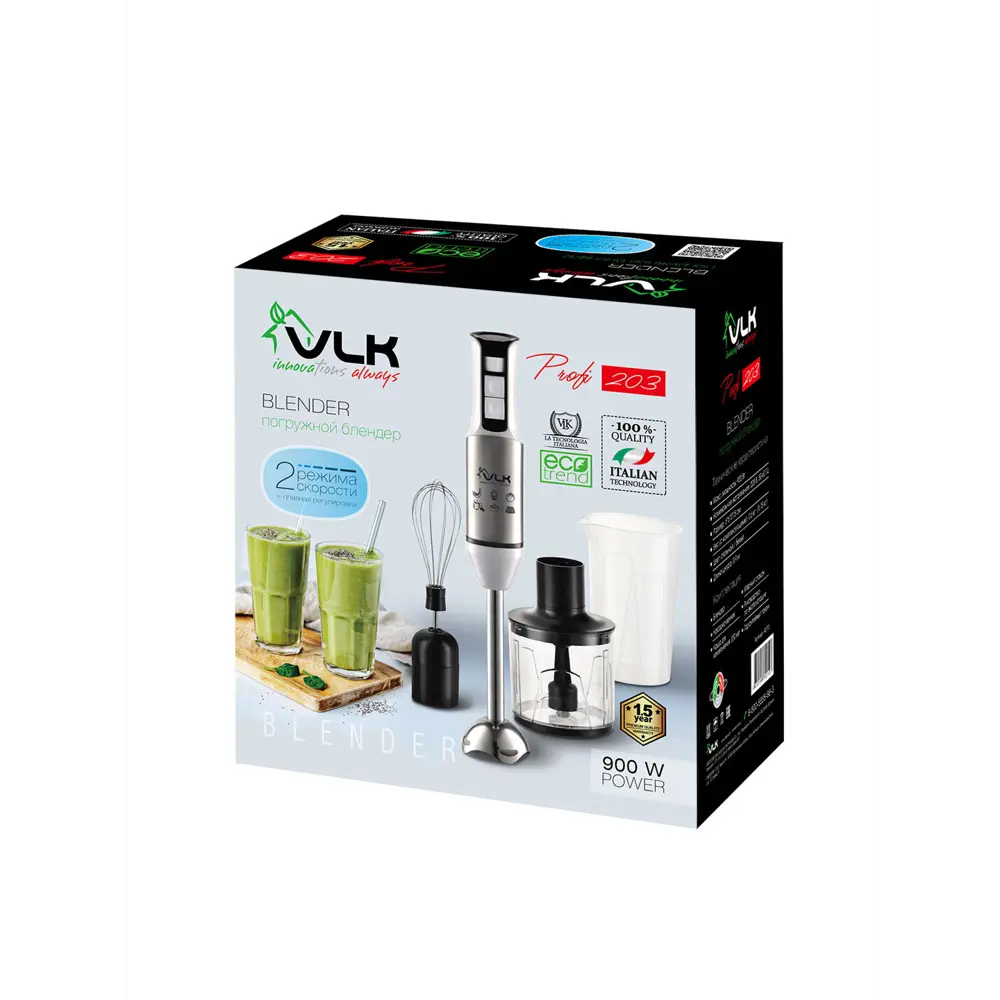 Фото 8 Блендер стационарный Vlk Profi-203 2 скорости цвет белый