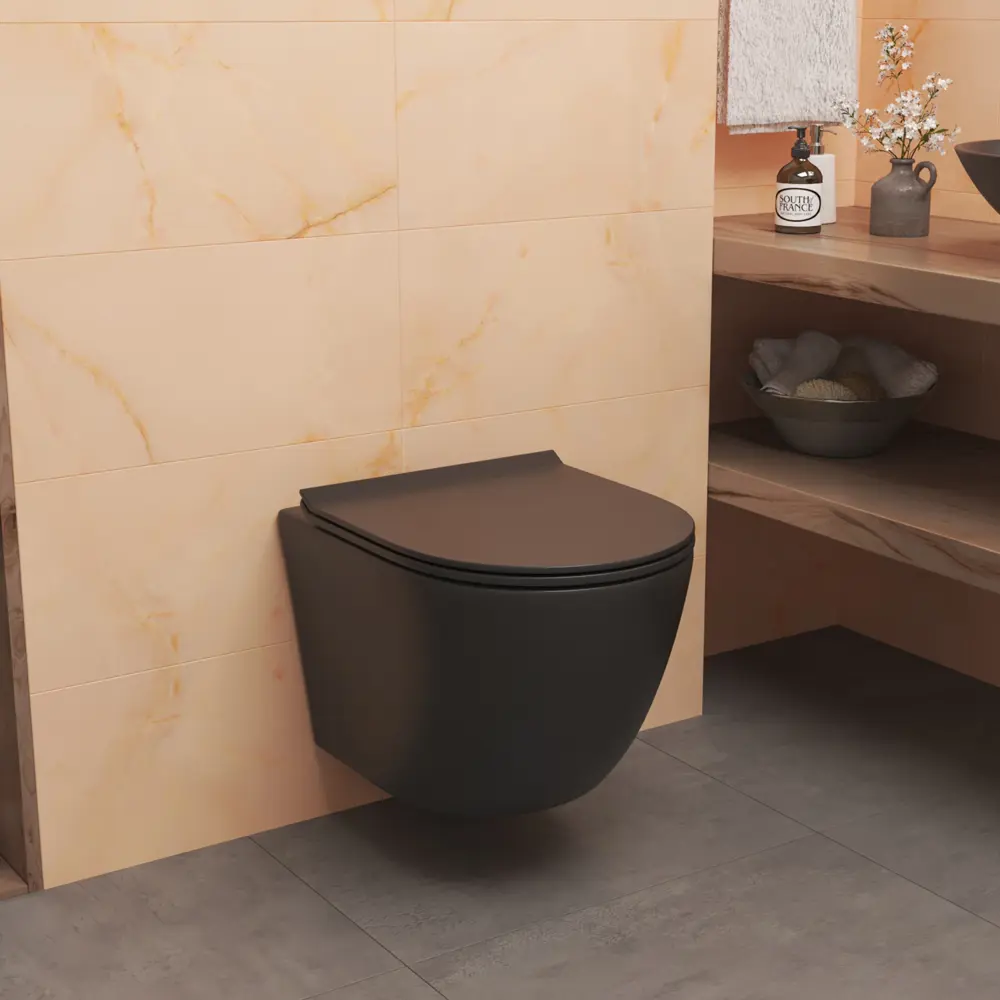 Фото 2 Комплект инсталляция и унитаз: инсталляция JK03351 с кнопкой JK701528CH хром и унитаз Stella T JK1141020MB черный Фото 2 Комплект инсталляция и унитаз: инсталляция JK03351 с кнопкой JK701528CH хром и унитаз Stella T JK1141020MB черный