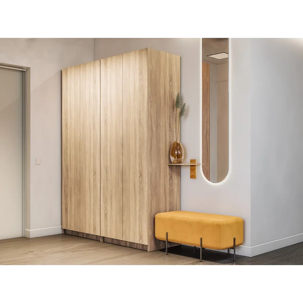 Фото 3 Шкаф распашной Мебельная компания е1 LCKS2_GL_SH_1600_DM 162x220x52.5 см ЛДСП цвет сонома Фото 3 Шкаф распашной Мебельная компания е1 LCKS2_GL_SH_1600_DM 162x220x52.5 см ЛДСП цвет сонома