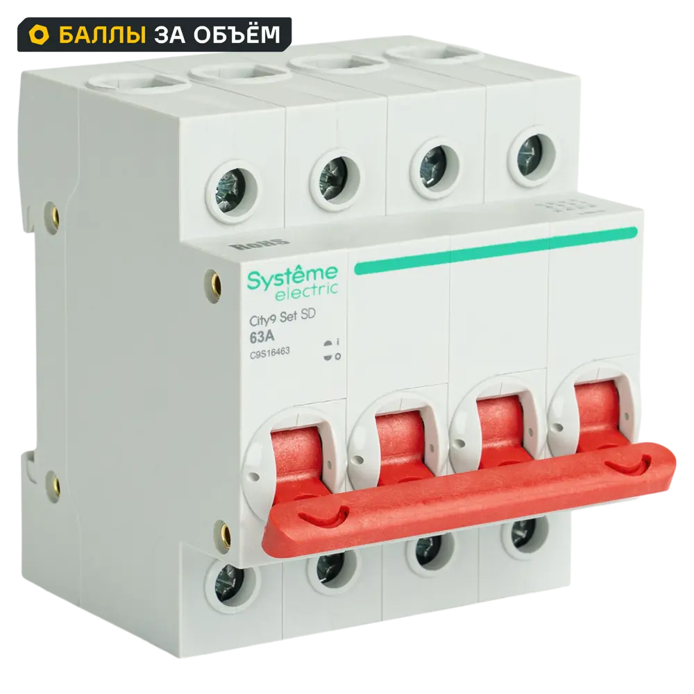 Фото Автоматический выключатель Systeme Electric City9 Set C9S16463 4P C63 А 6 кА Фото Автоматический выключатель Systeme Electric City9 Set C9S16463 4P C63 А 6 кА