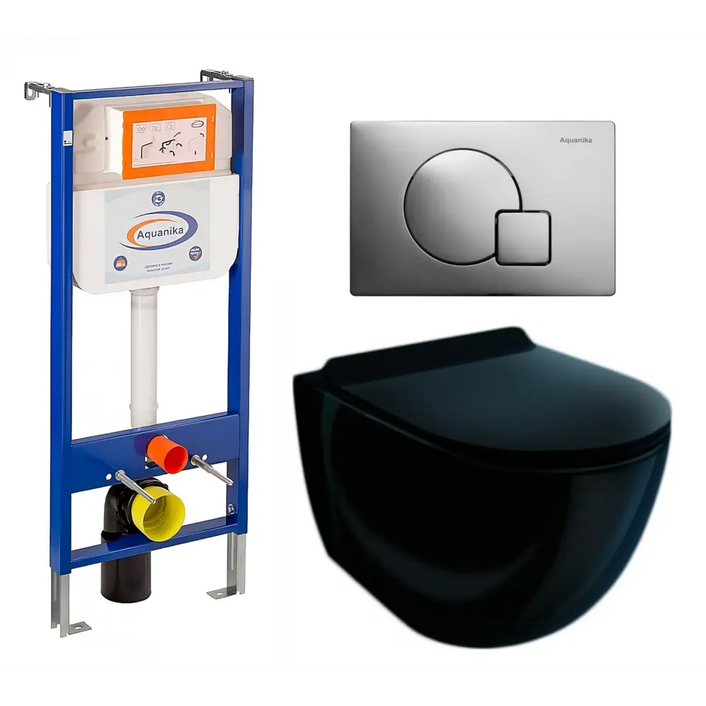 Фото Комплект инсталляции 3 в 1 Enio Aquanika с унитазом Esbano Garcia ESUPGARCB и кнопка хром Фото Комплект инсталляции 3 в 1 Enio Aquanika с унитазом Esbano Garcia ESUPGARCB и кнопка хром