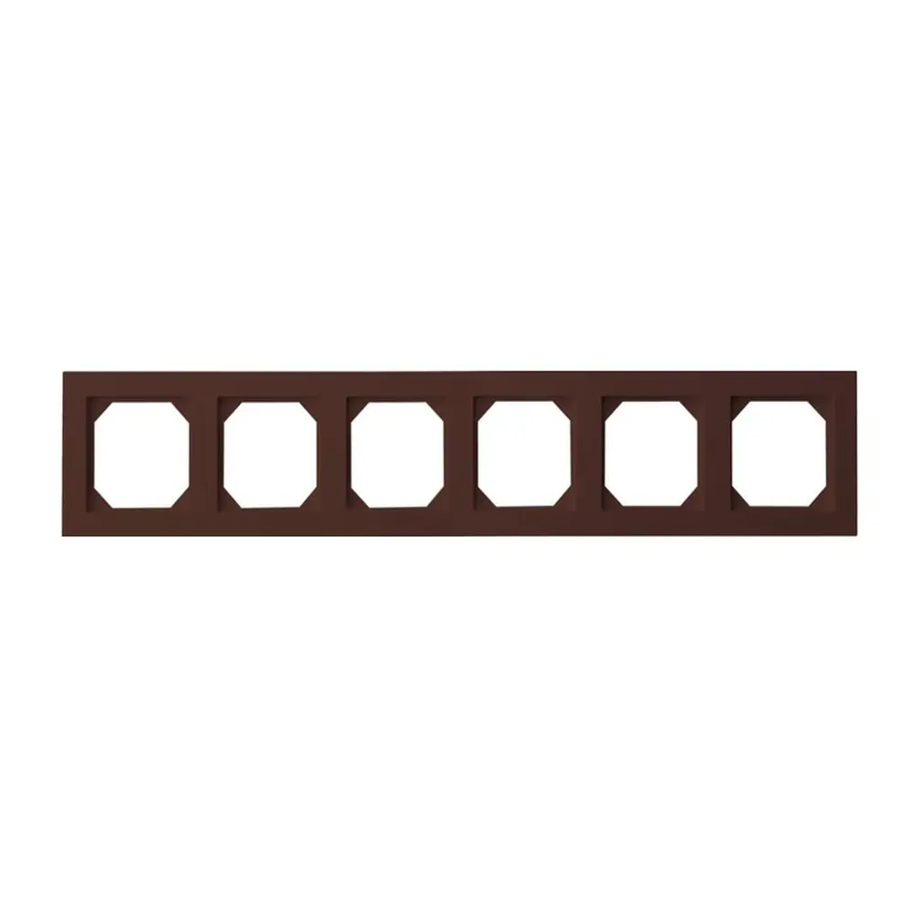 Фото Рамка для розетки Liregus Epsilon 28-1501 6 постов цвет коричневый Фото Рамка для розетки Liregus Epsilon 28-1501 6 постов цвет коричневый