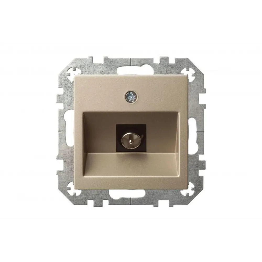 Фото 2 Розетка телевизионная встраиваемая Liregus Epsilon 28-314 цвет шампань