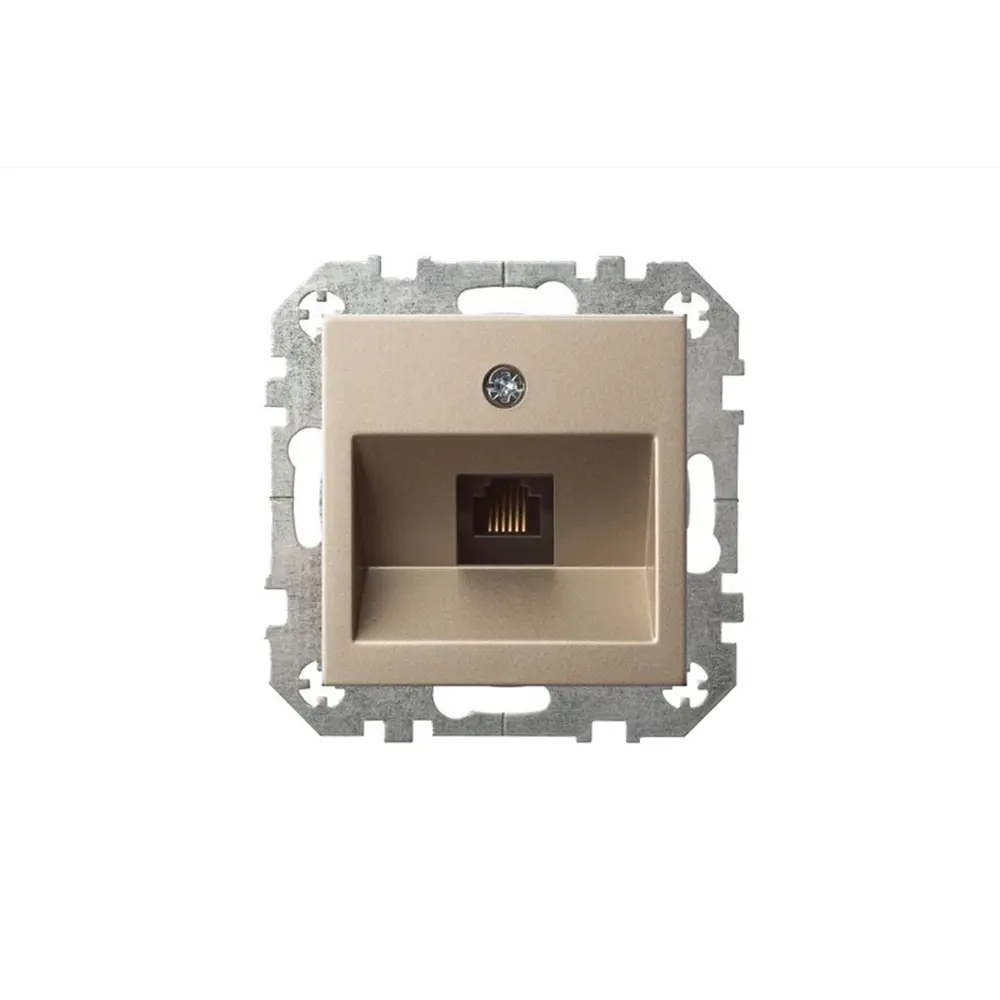 Фото 2 Розетка телефонная встраиваемая Liregus Epsilon 28-3161 цвет шампань