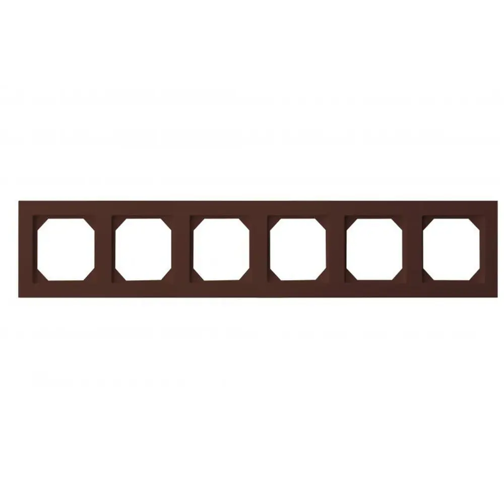 Фото Рамка для розетки Liregus Epsilon 28-1551 6 постов цвет коричневый Фото Рамка для розетки Liregus Epsilon 28-1551 6 постов цвет коричневый