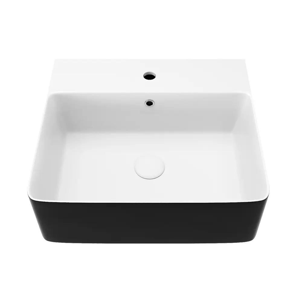 Фото 7 Раковина Teymi Helmi 46 Duo 46.5см цвет черно-белый глянец Фото 7 Раковина Teymi Helmi 46 Duo 46.5см цвет черно-белый глянец