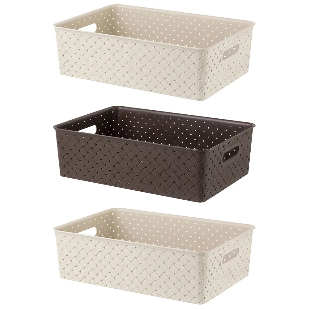 Фото 5 Корзина El Casa 811903_3 24.50x16.50x35.50 см полипропилен цвет темно-коричневый 3 шт Фото 5 Корзина El Casa 811903_3 24.50x16.50x35.50 см полипропилен цвет темно-коричневый 3 шт