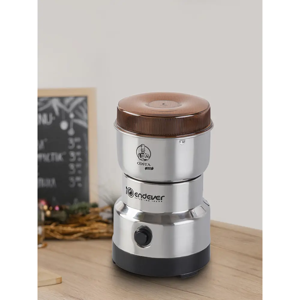 Фото 4 Электрическая кофемолка Endever COSTA-1064 150 Вт цвет коричневый Фото 4 Электрическая кофемолка Endever COSTA-1064 150 Вт цвет коричневый
