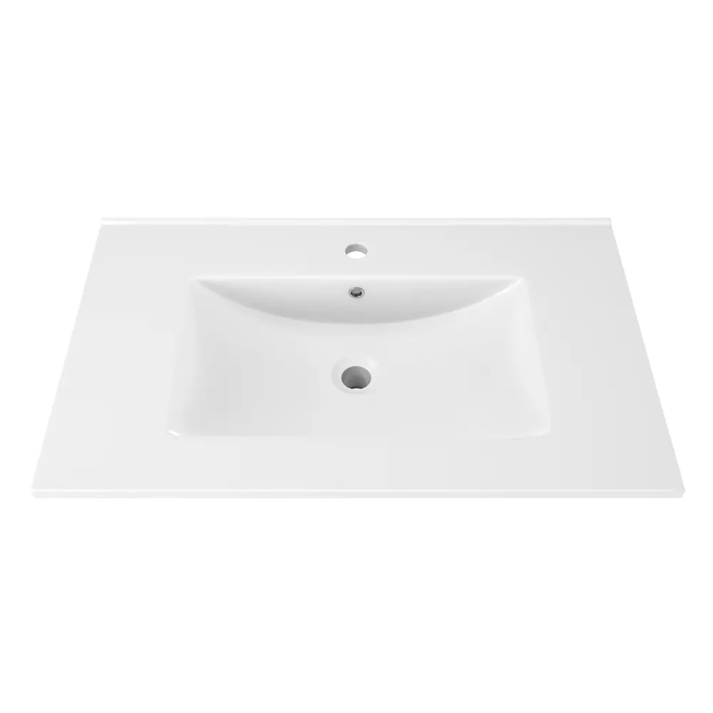 Фото 12 Тумба под раковину подвесная Teymi F16014 75см с раковиной цвет Vitra 75 дуб/графит+ ritta 75